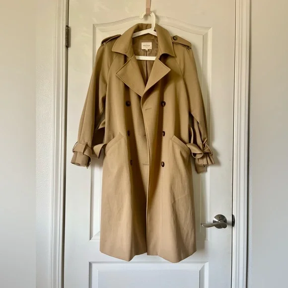 Sezane Scott Trench Coat Camel - Size 36 - Picture 4 of 8
